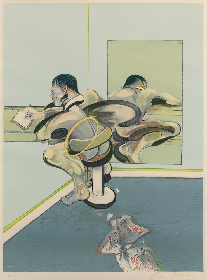 Figure Writing Reflected in a Mirror by Francis Bacon