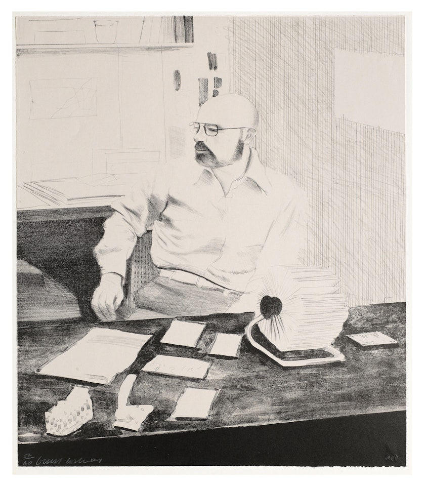Sidney in his office by David Hockney