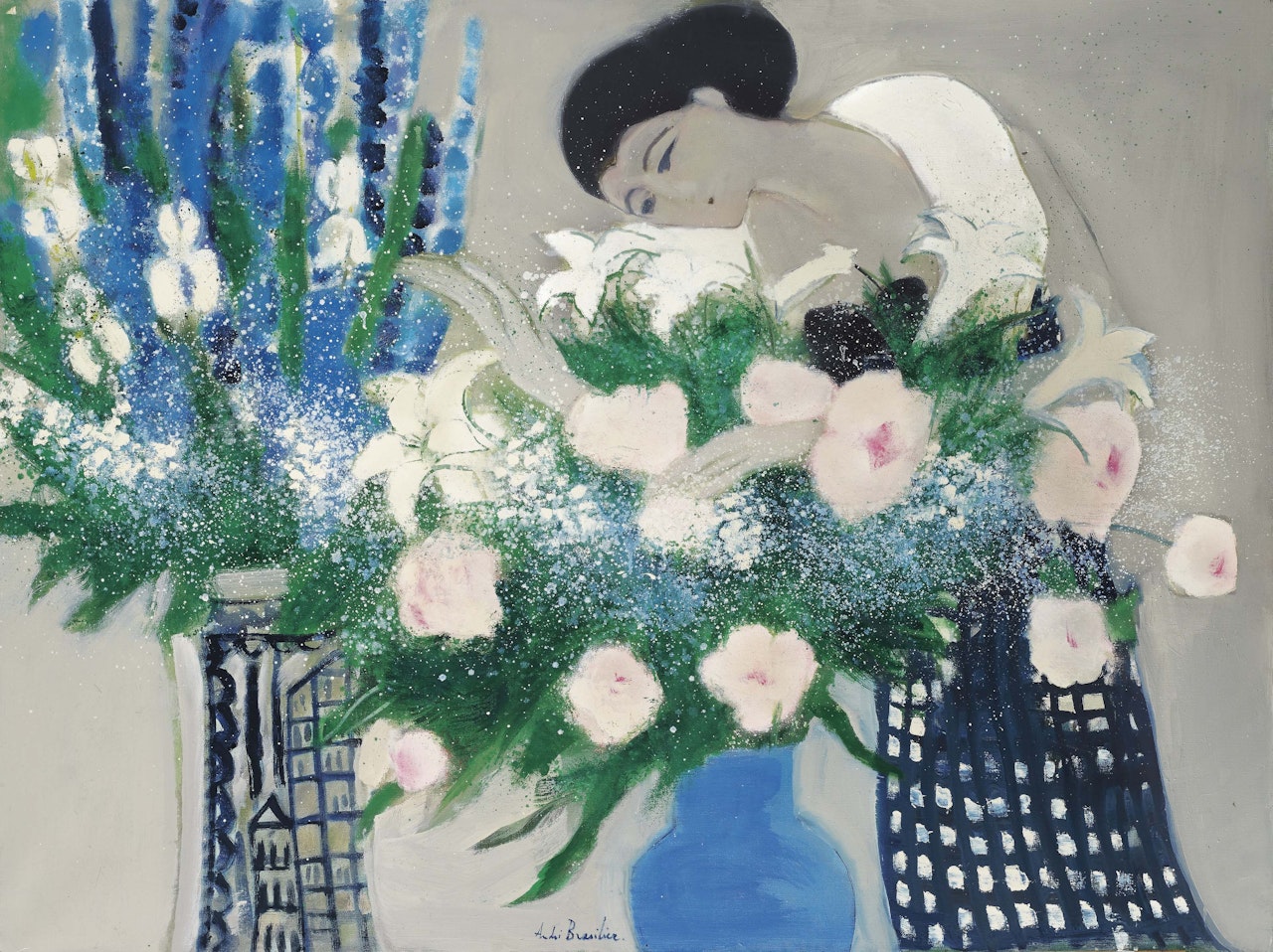 Chantal aux fleurs by André Brasilier