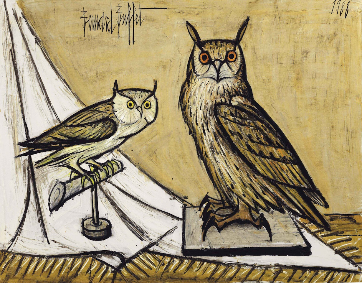 Grand hibou et petit duc by Bernard Buffet