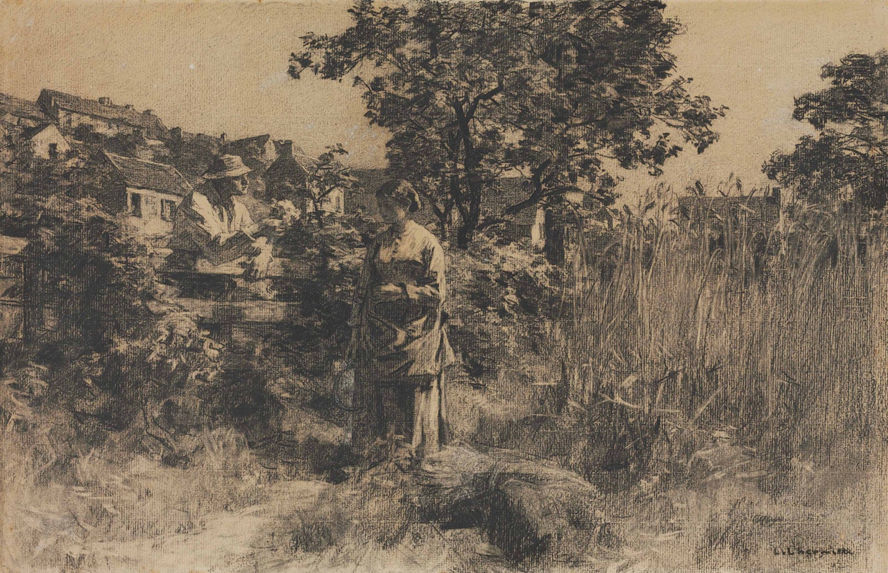 Les Amoureux or Idylle by Léon Augustin Lhermitte