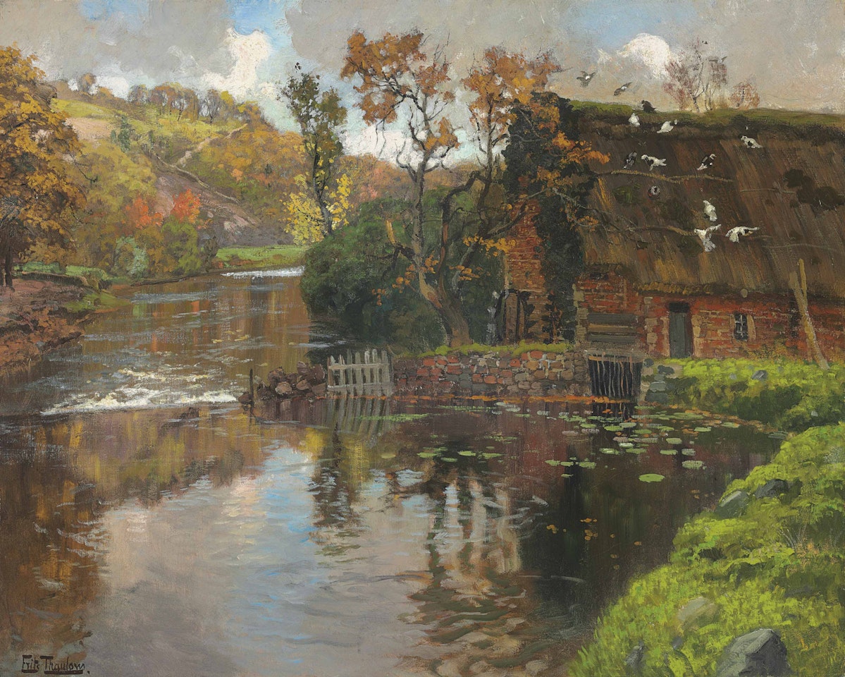 Cottage by a Stream by Fritz Thaulow