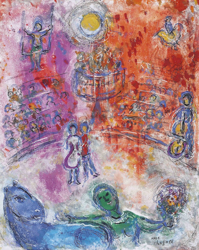 Ecuyère au cirque ensoleillé by Marc Chagall