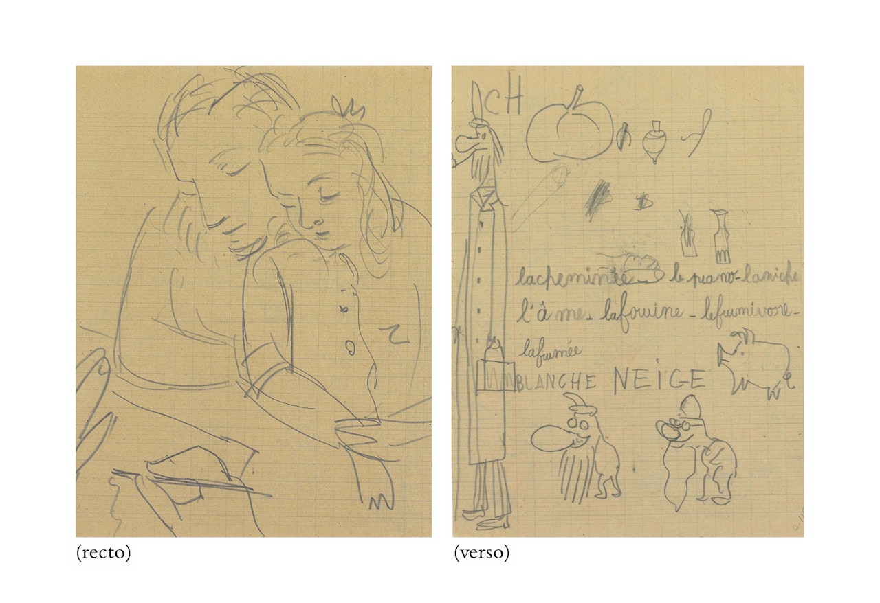 Marie-Thérèse et Maya (recto); Etudes (verso) by Pablo Picasso