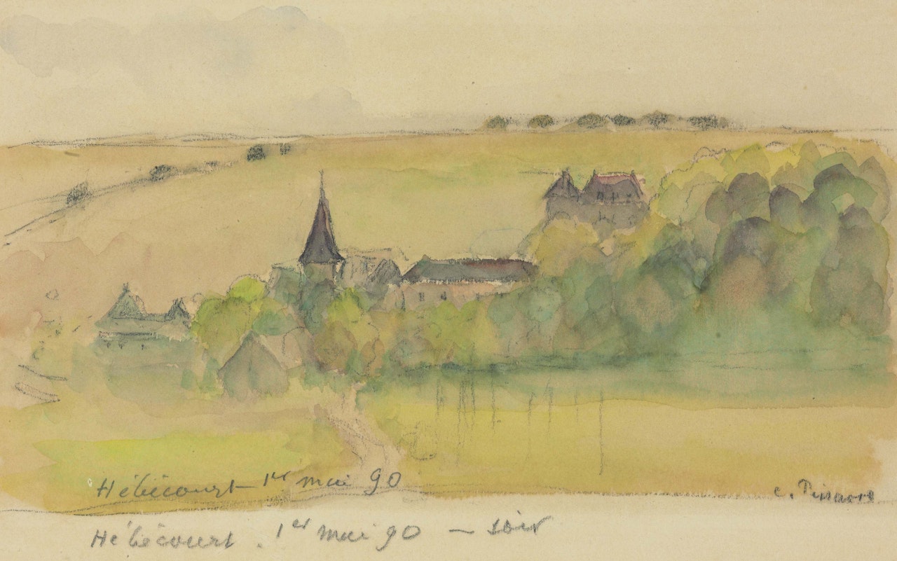 Paysage à Hébécourt by Camille Pissarro