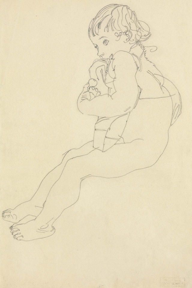 Sitzendes Kind by Egon Schiele