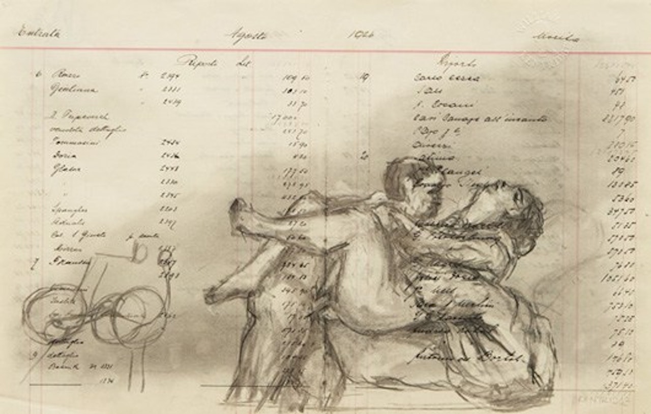 Vitrine drawing VIII, from Zero Writing by William Kentridge