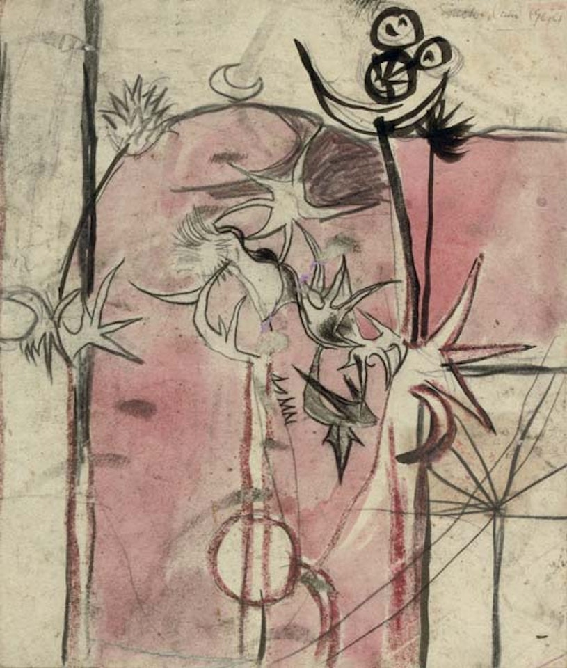 Thistles and thorns on pink by Graham Sutherland