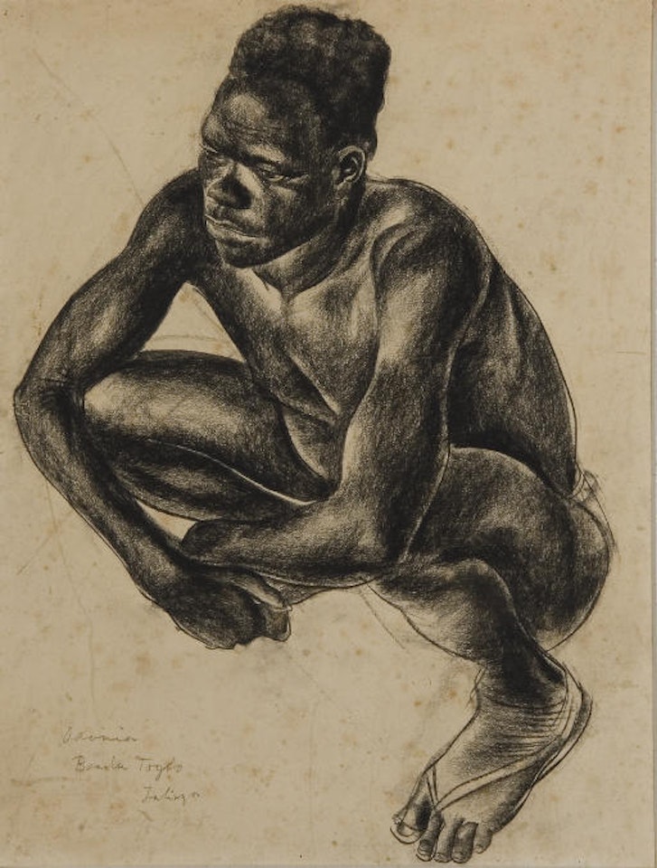Banda accroupi, Ialinga (Oubangui-Chari) by Alexander Evgenievich Yakovlev