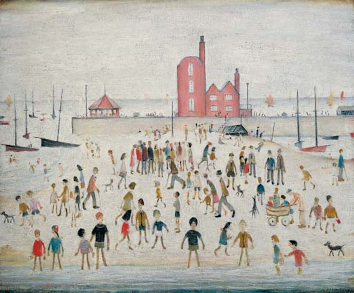 Beach and promenade by Laurence Stephen Lowry