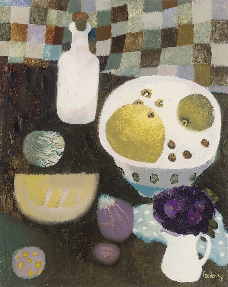 A Bowl of Fruit and Violets by Mary Fedden