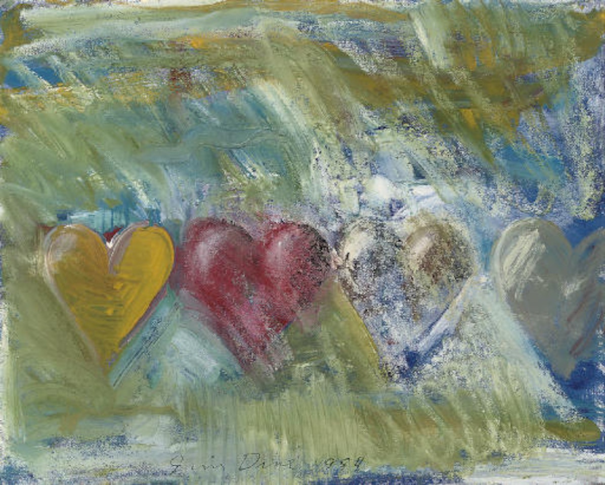 Little Hearts in the 80's Twenty-One by Jim Dine