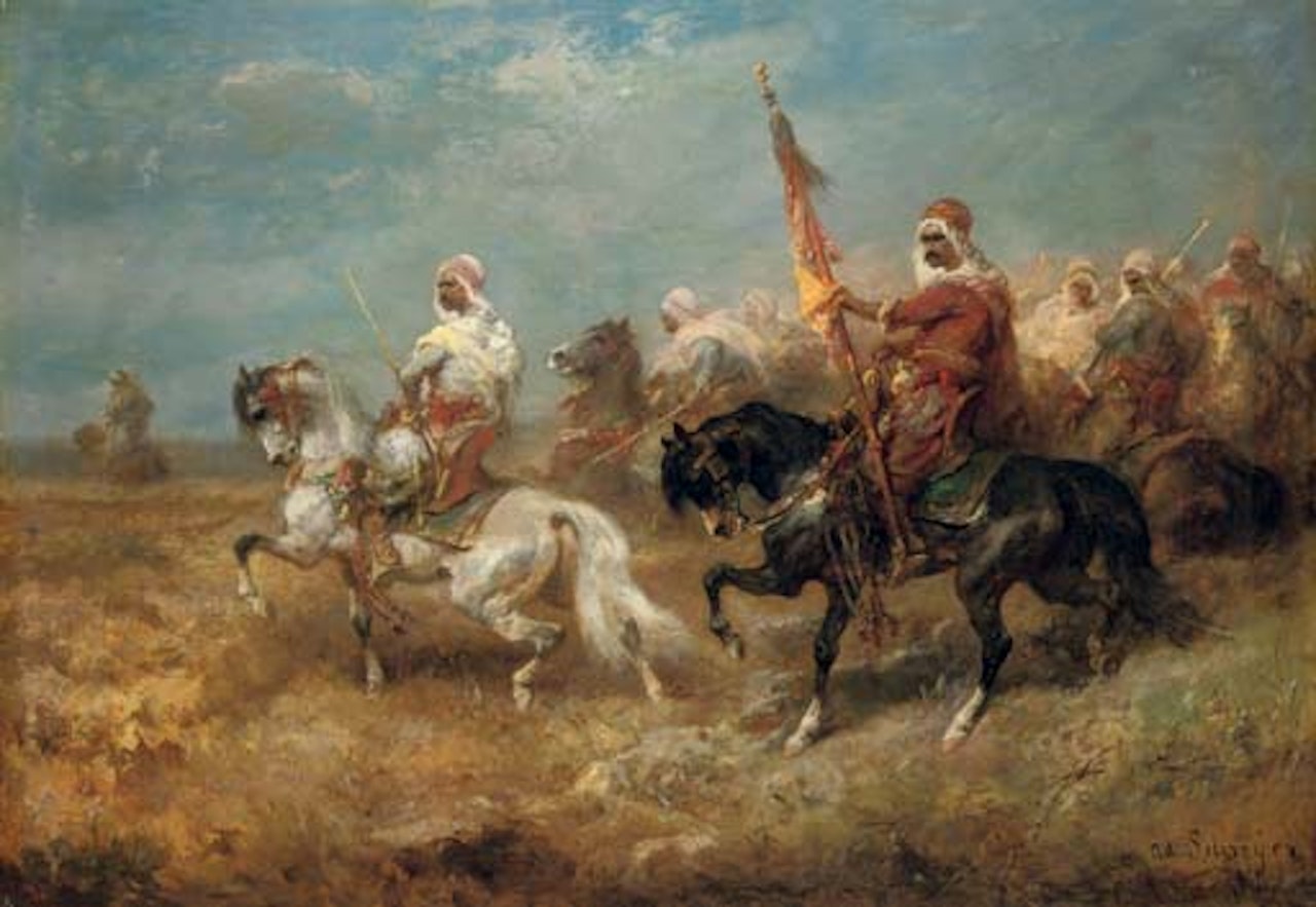 Arab warriors on horseback by Adolf Schreyer