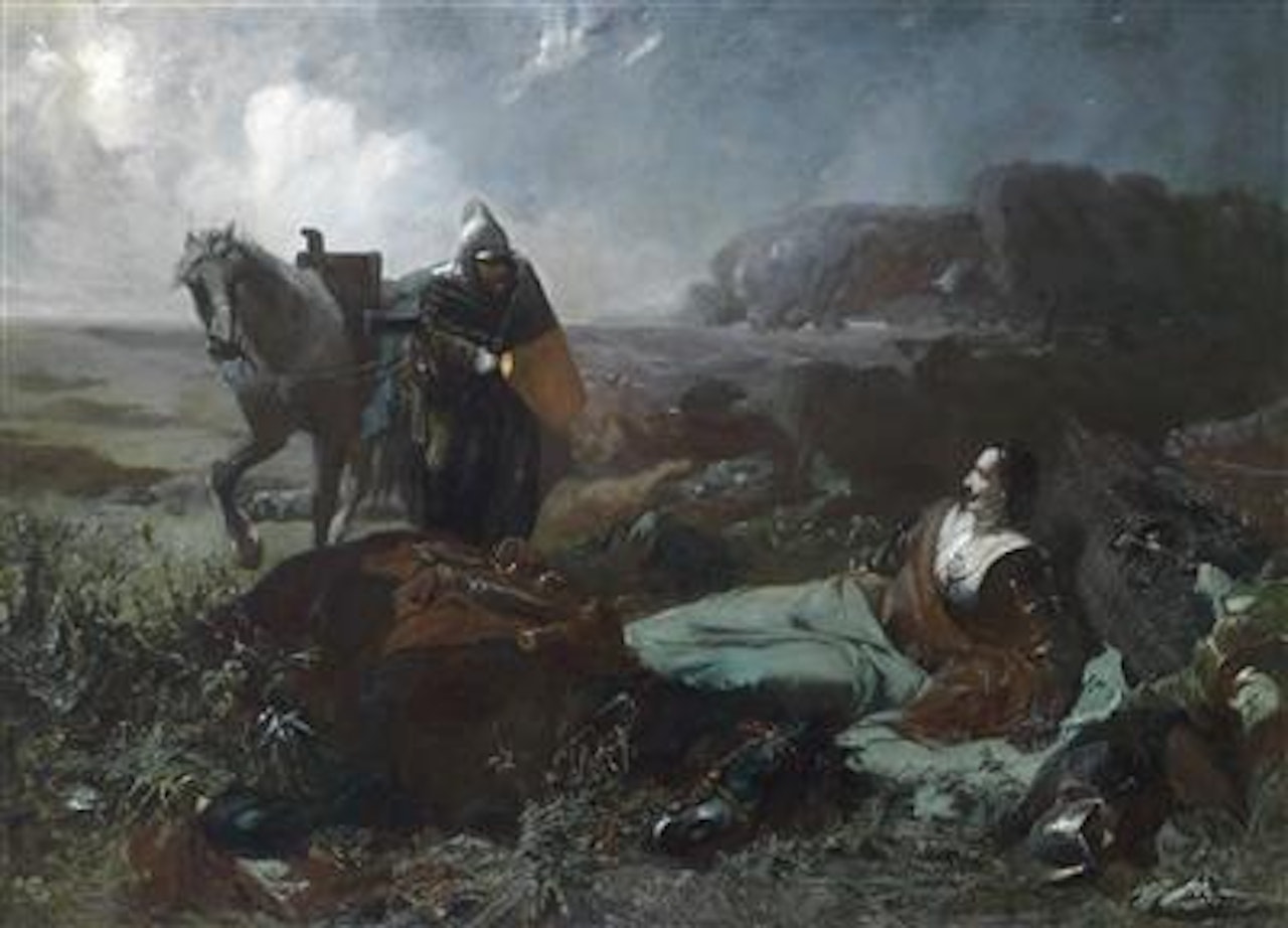 Pappenheim’s Death, Tilly, Riding over the Battlefield of Lützen in the Moonlight, Discovers the Wounded Pappenheim by Hans Makart