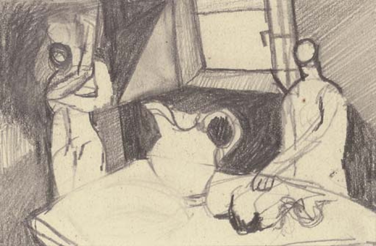 Two figures and a still life by Keith Vaughan