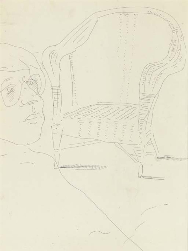 Mo McDermott and wicker chair by David Hockney