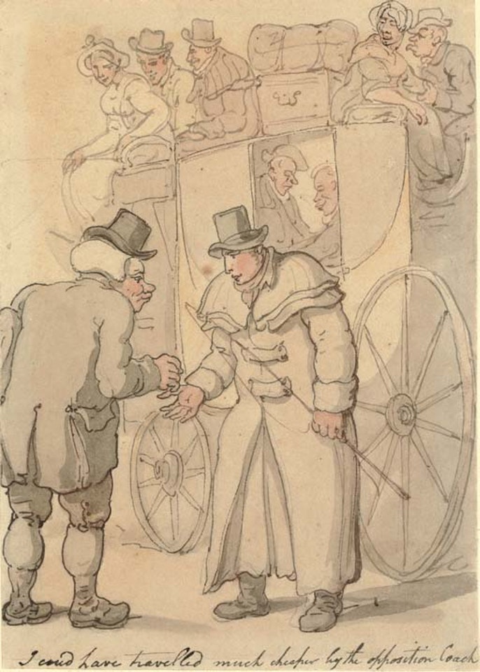 I could have travelled much cheaper by the opposition coach by Thomas Rowlandson