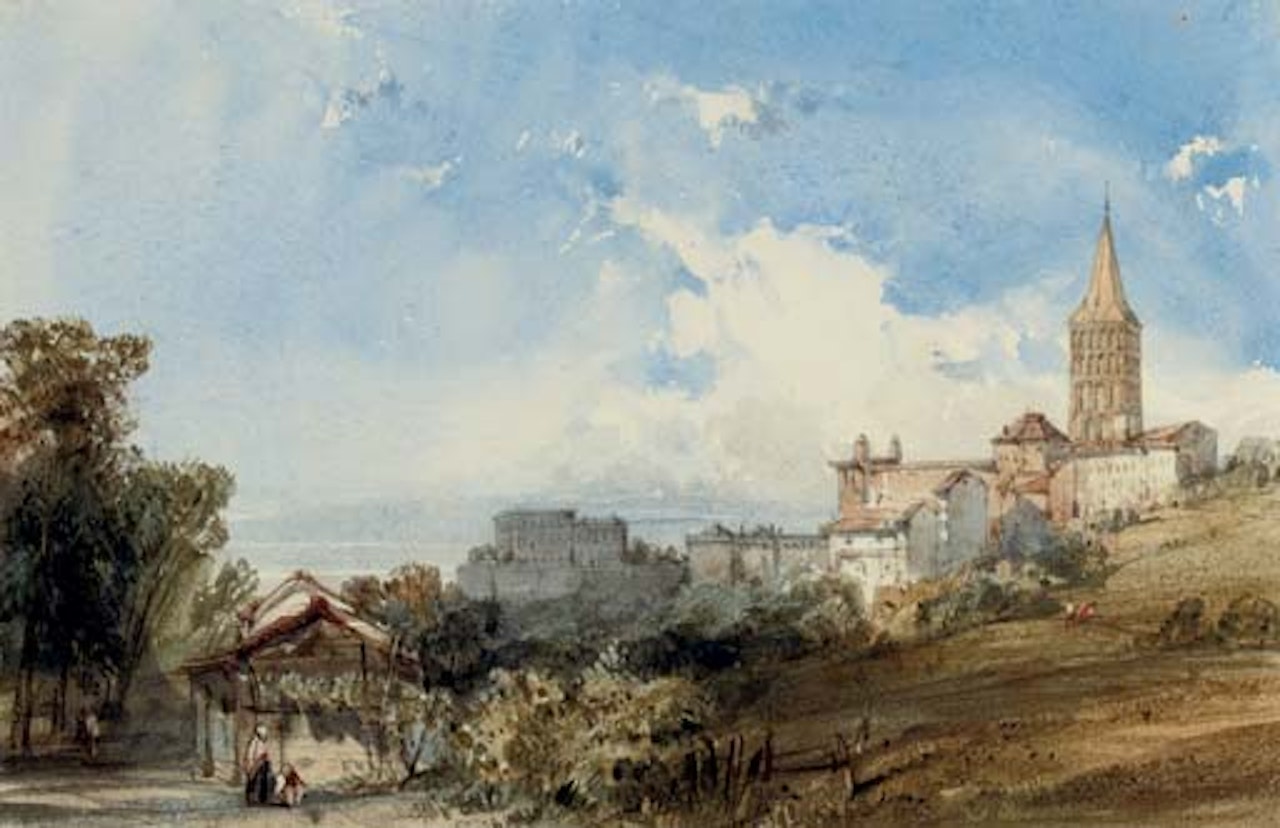 Angouleme Cathedral from the south-east, France by William Callow
