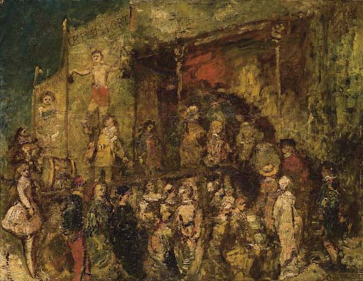 Fete foraine, l'homme fort by Adolphe Monticelli