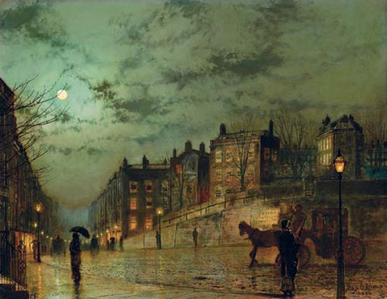 Hampstead Hill, looking down Heath Street by John Atkinson Grimshaw