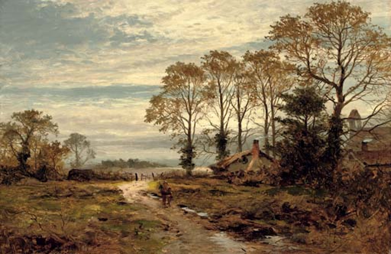 Autumn morning after rain by Benjamin Williams Leader