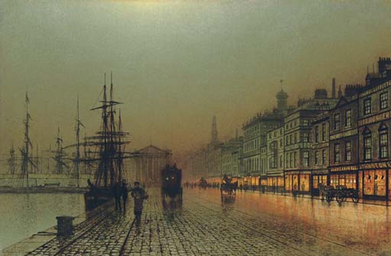 Greenock Harbour at night by John Atkinson Grimshaw
