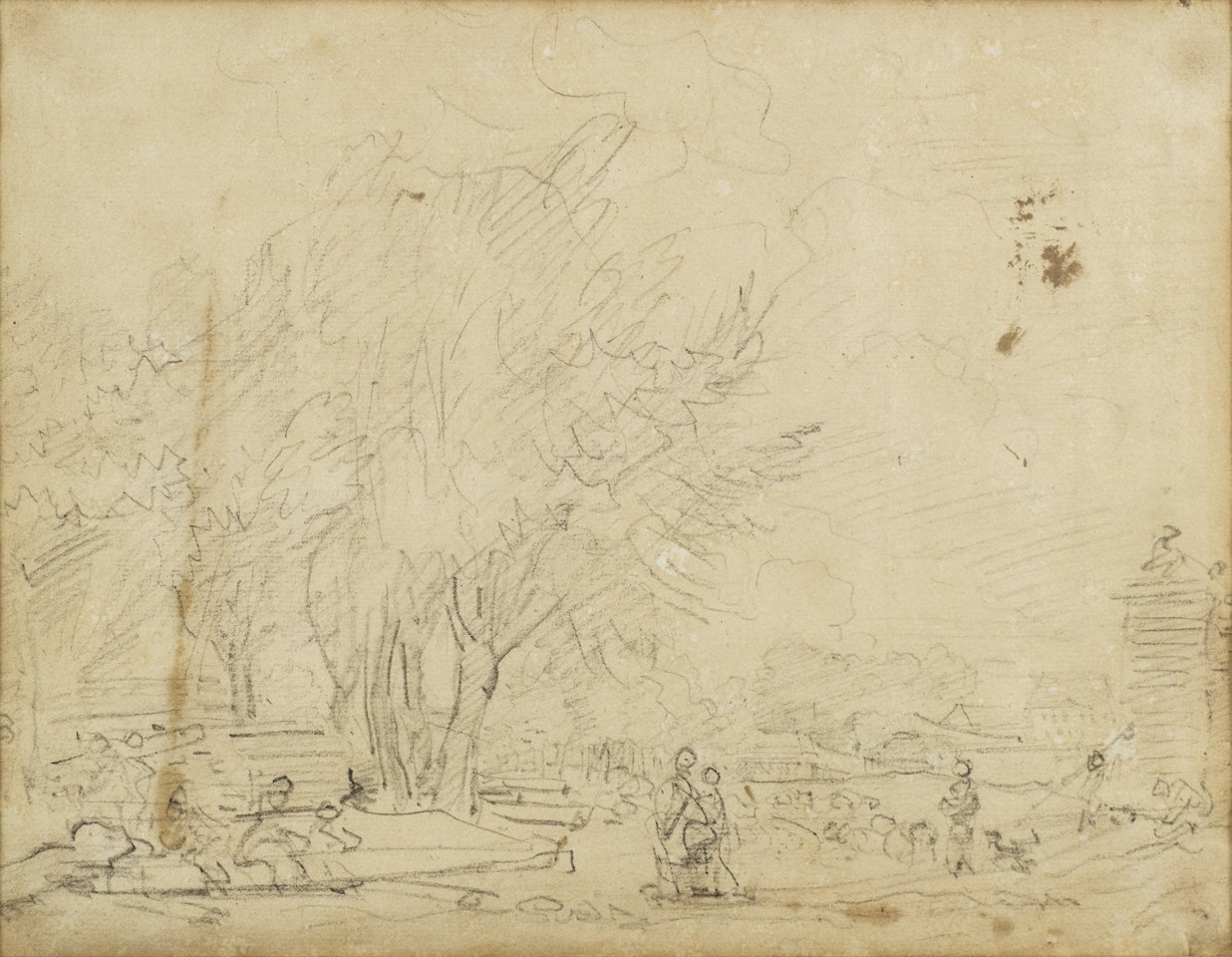 CROQUIS DE PARC ANIMÉ by Jean-Honoré Fragonard