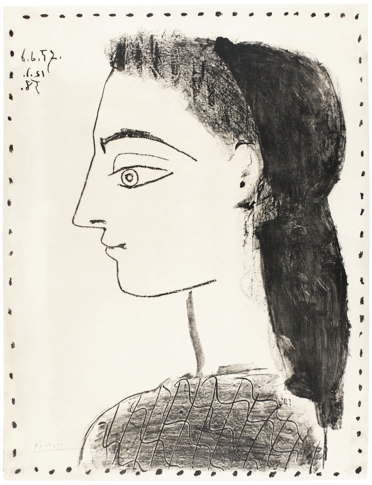 JAQUELINE AU MOUCHOIR NOIR by Pablo Picasso