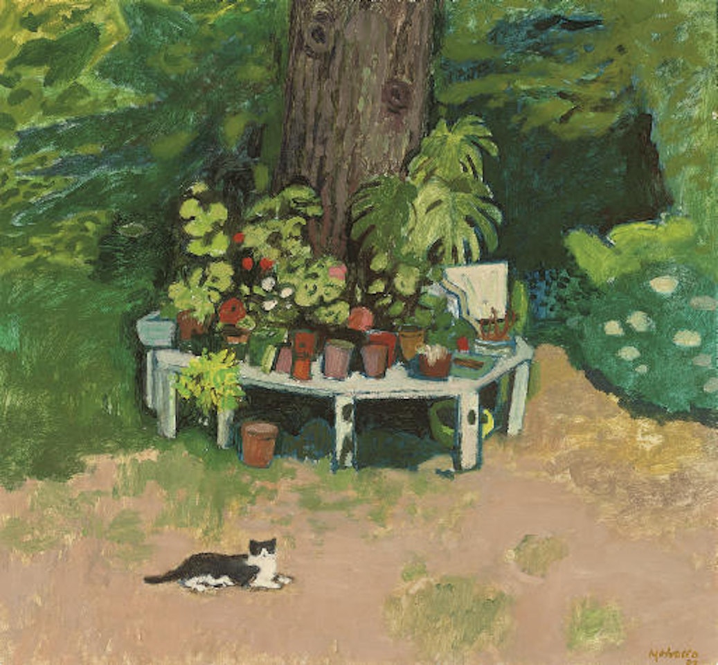 Cat in the Garden by Alberto Morrocco