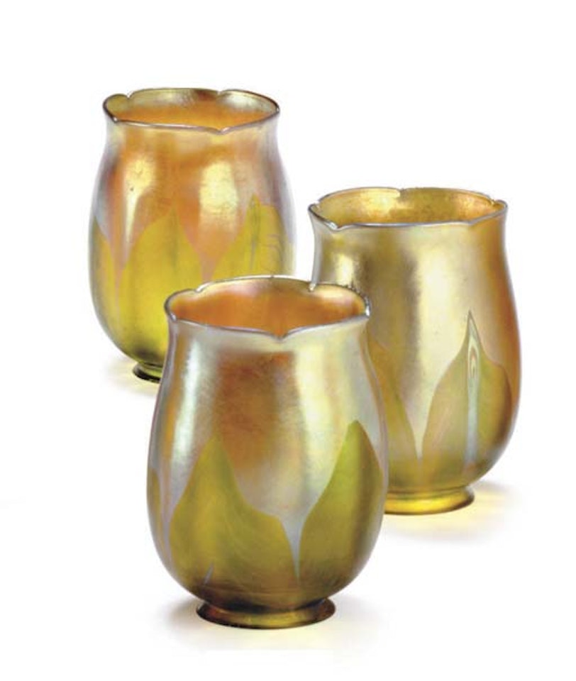Three Favrile Glass Shades by Tiffany Studios