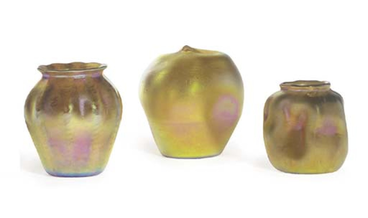 Three Favrile Glass Vases by Tiffany Studios