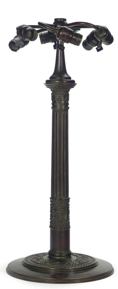 A Bronze Table Lamp Base by Tiffany Studios