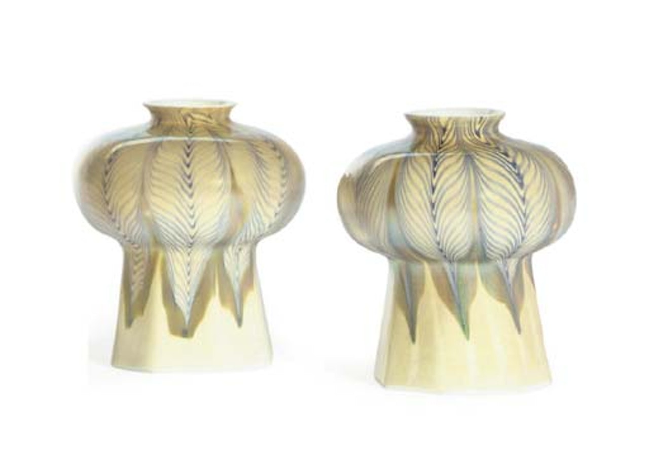 A Pair Of Favrile Glass Shades by Tiffany Studios