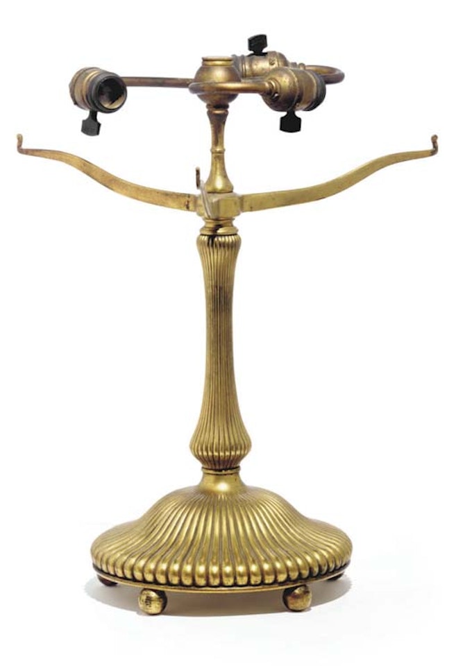A Gilt-bronze Table Lamp Base by Tiffany Studios