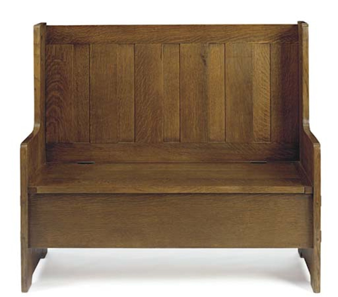 An Oak Hall Seat by Gustav Stickley