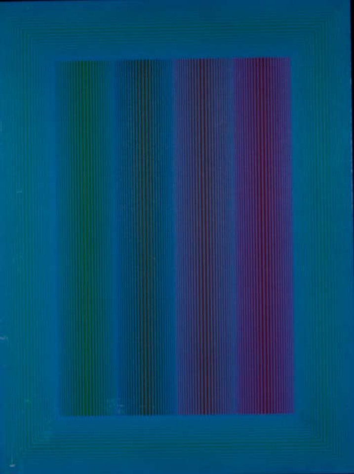 Soft to Hard - On Blue by Richard Anuszkiewicz