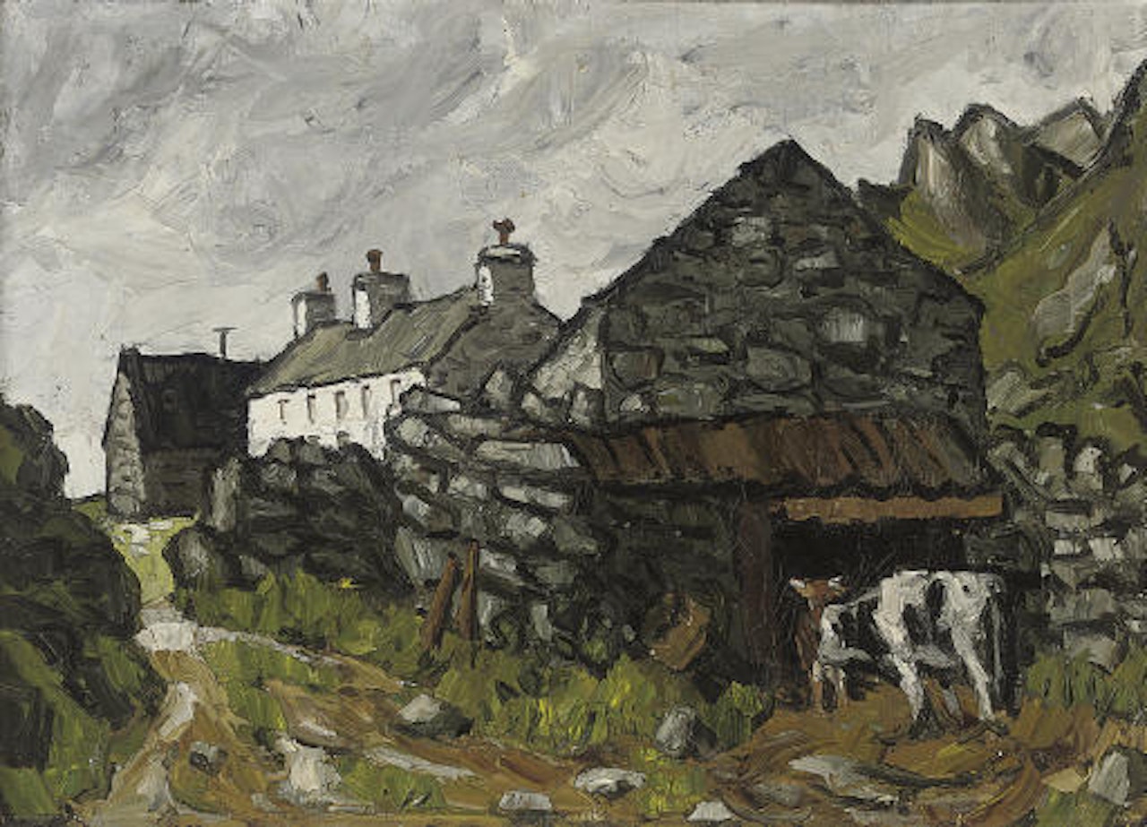 Snowdonian farmstead by Kyffin Williams
