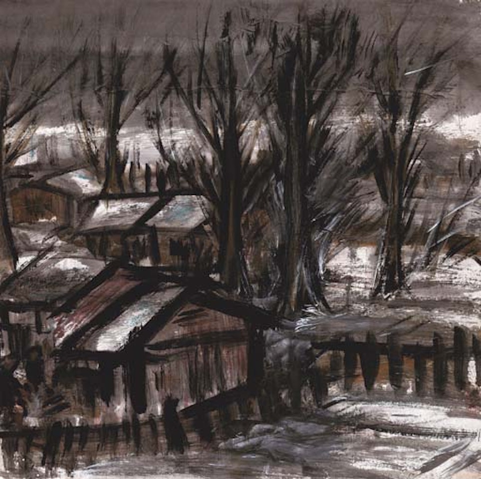 Landscape in snow by Lin Fengmian