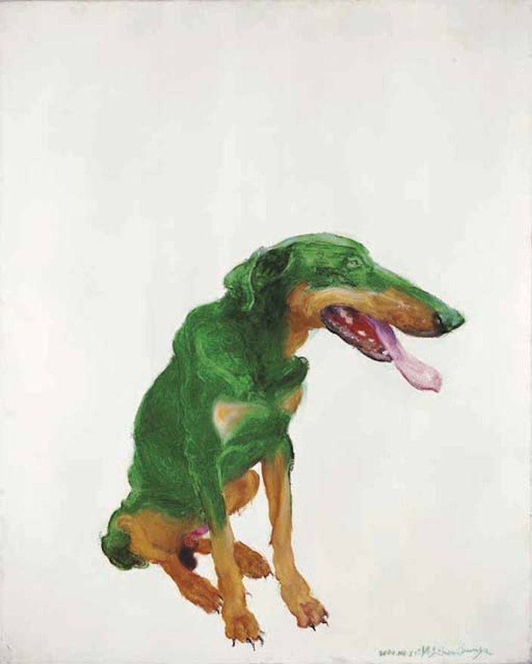 Green dog No.8 by Zhou Chunya