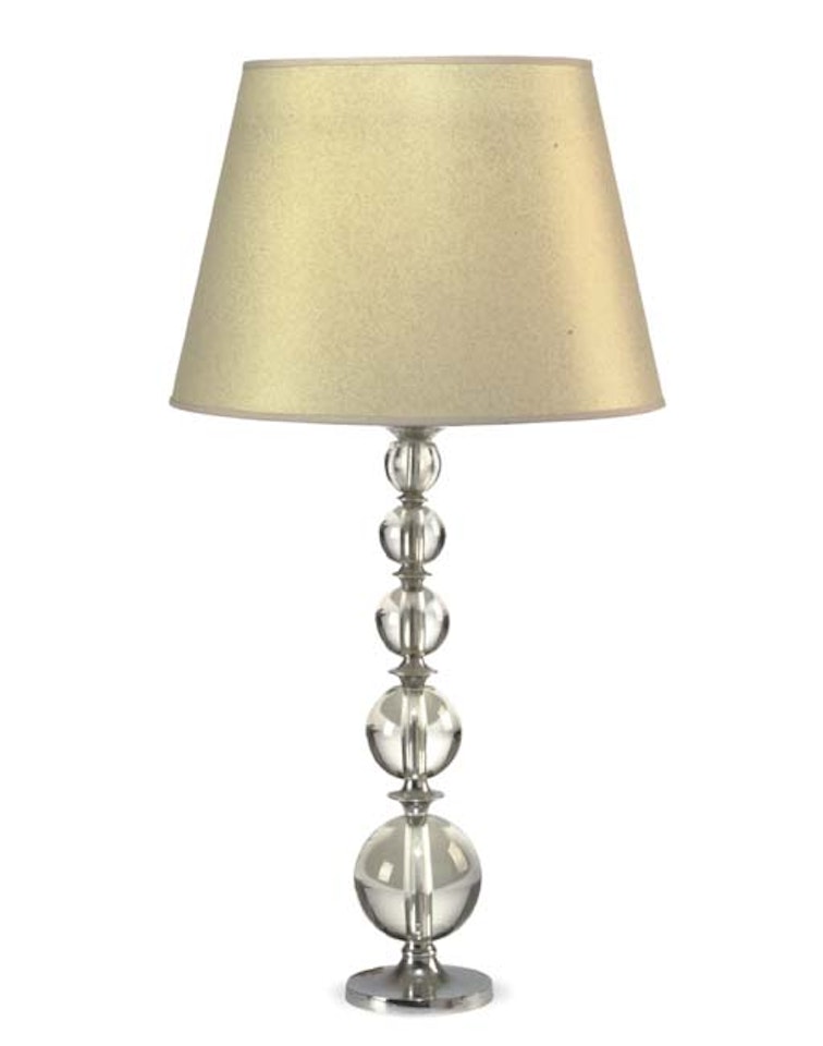 A Chromed-metal And Glass Table Lamp by Jacques Adnet