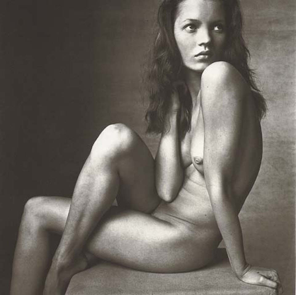 Kate Moss, hand on neck, New York by Irving Penn