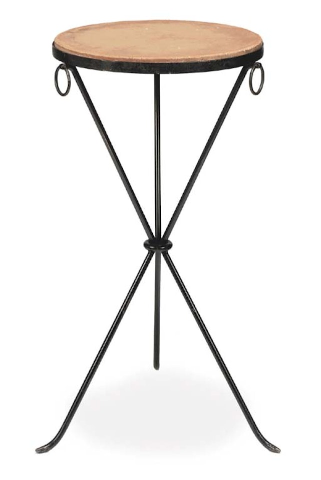 A Painted Wrought-iron And Terracotta Gueridon by Jean-Michel Frank