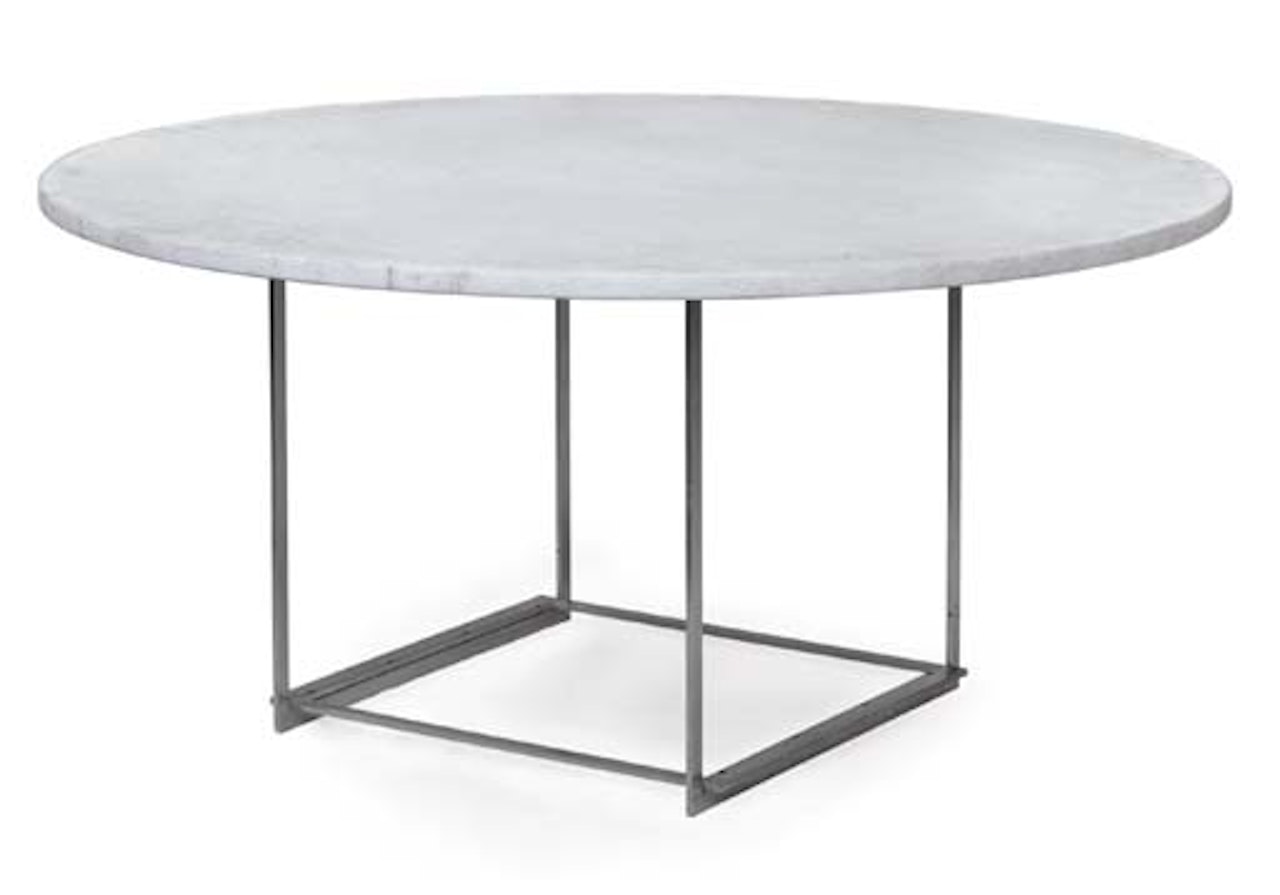 A Chromed-steel And Marble 'Pk-54' Dining Table by Poul Kjaerholm