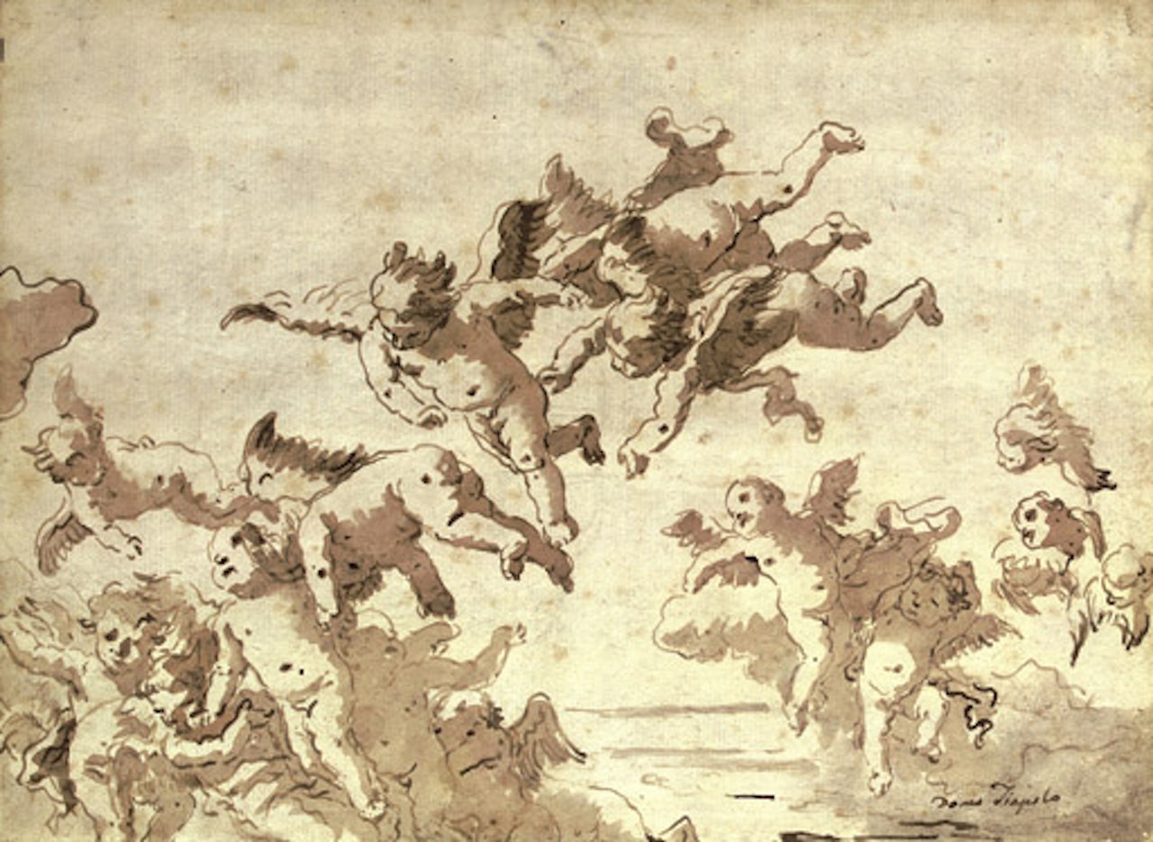 Putti in flight by Giovanni Domenico Tiepolo