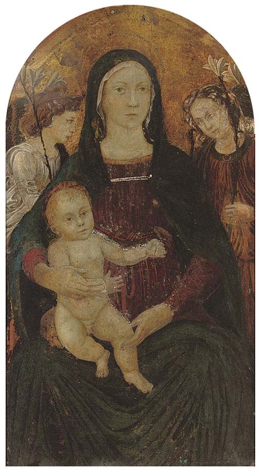 Madonna and child surrounded by angels by Master of Marradi