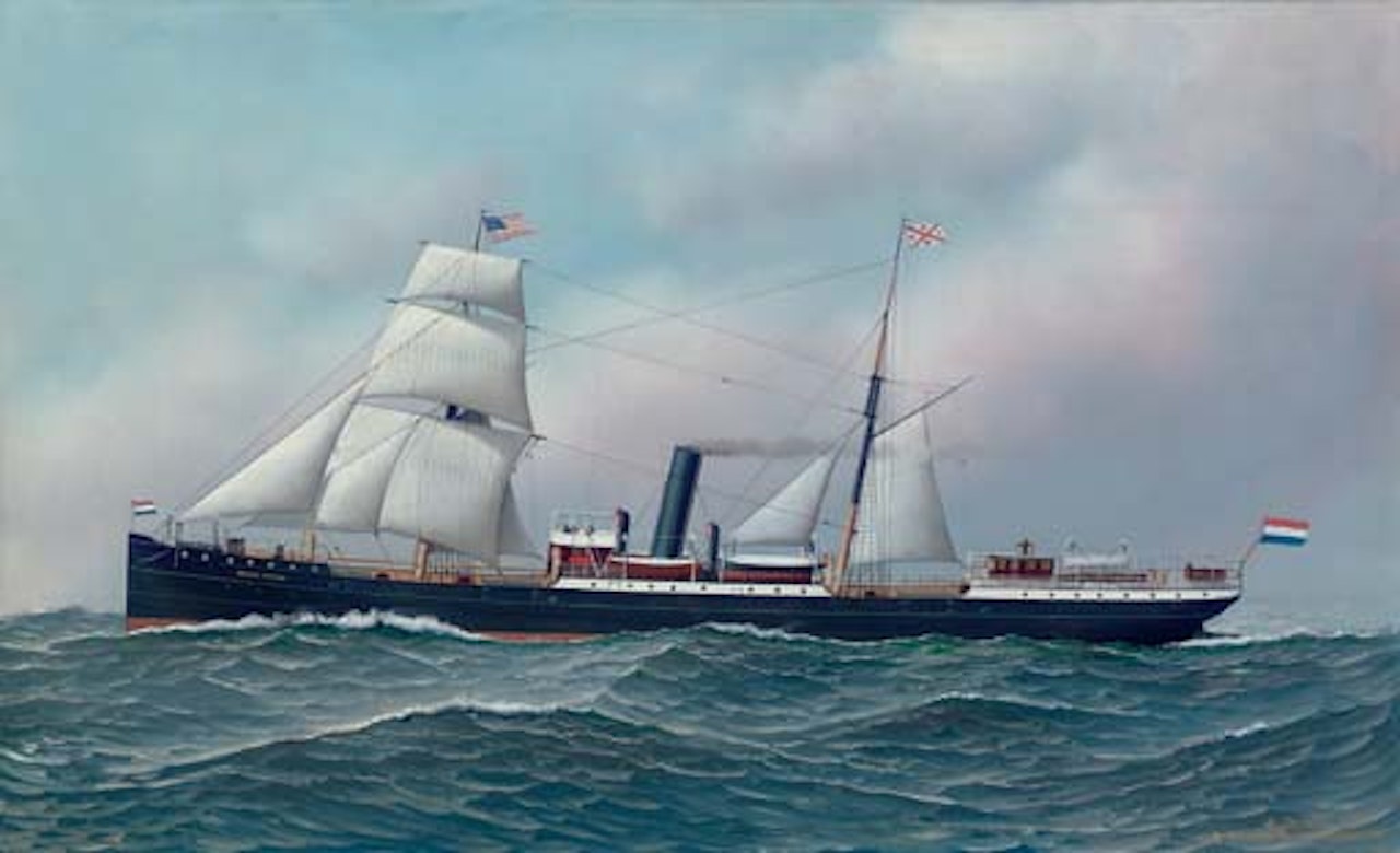 Dutch steamship Orange Nassau outward-bound for America by Antonio Jacobsen