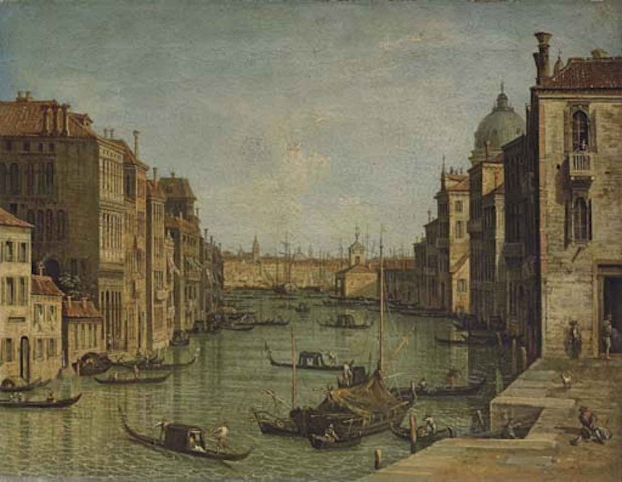 Grand Canal, Venice, looking east from Campo San Vio towards the Bacino by Venetian School