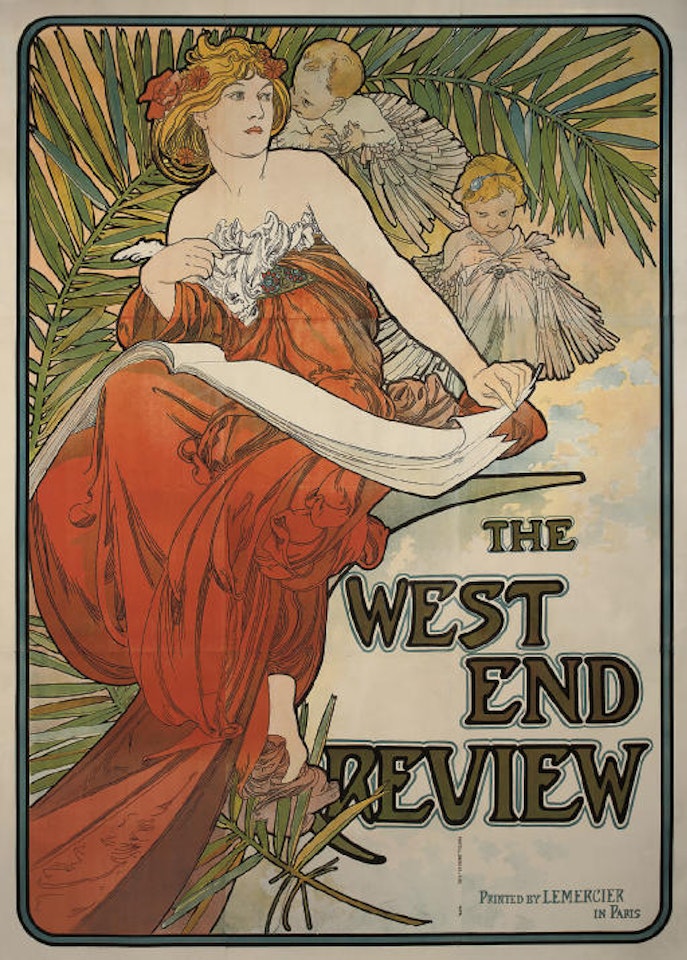 The West End Review Poster by Alphonse Mucha