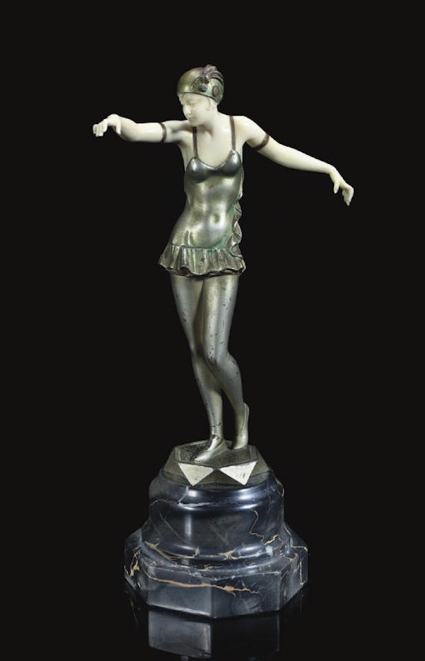 Dancing Bather Sculpture by Ferdinand Preiss