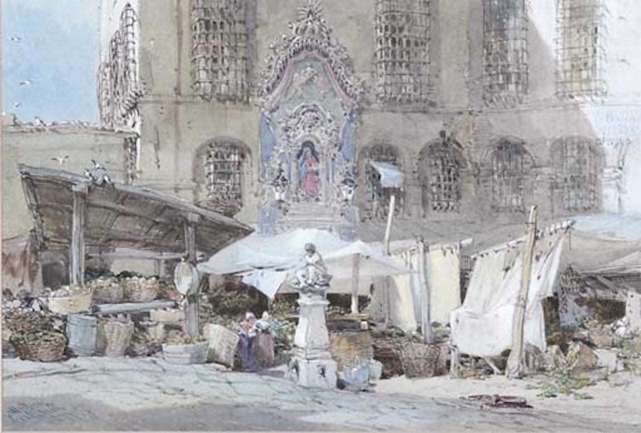 Piazza di Pescheria, Genoa by William Callow
